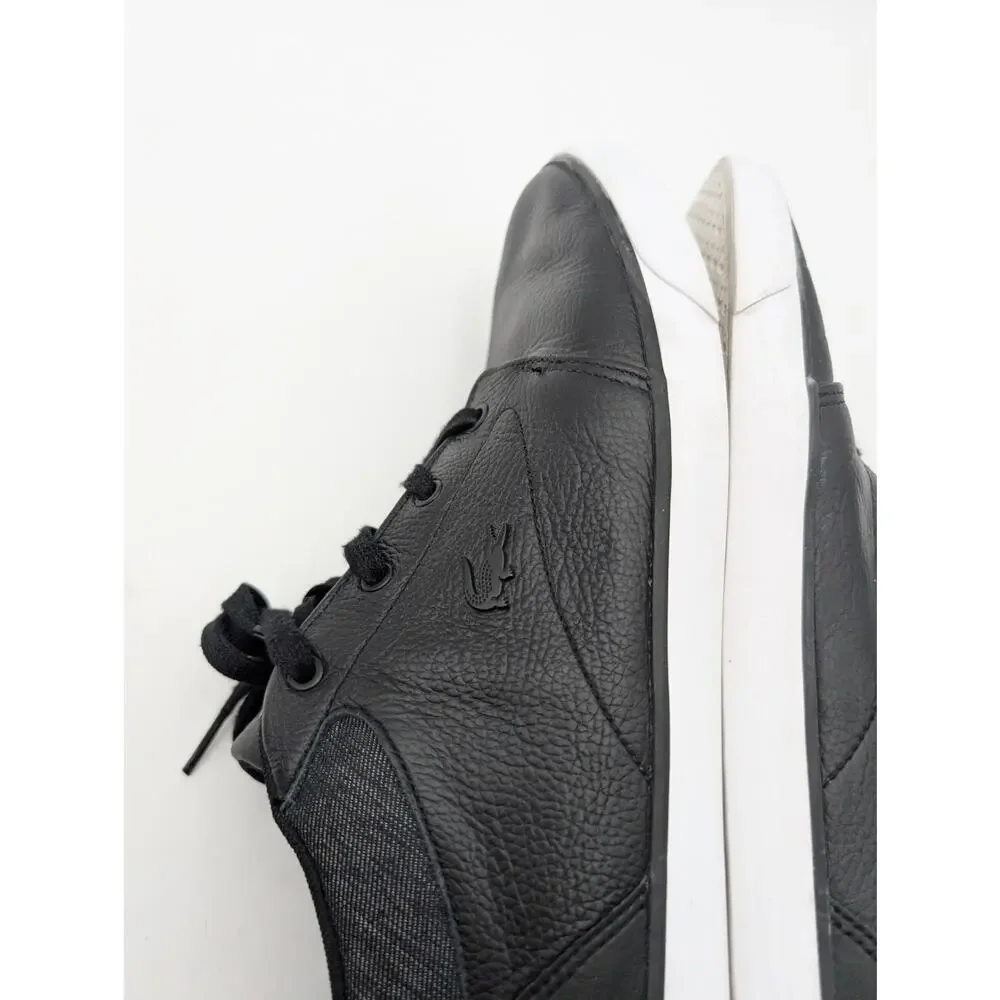 Lacoste Minzah Lace-Up Sneaker Shoes Round Toe Men's Black/White Size US13 EU47